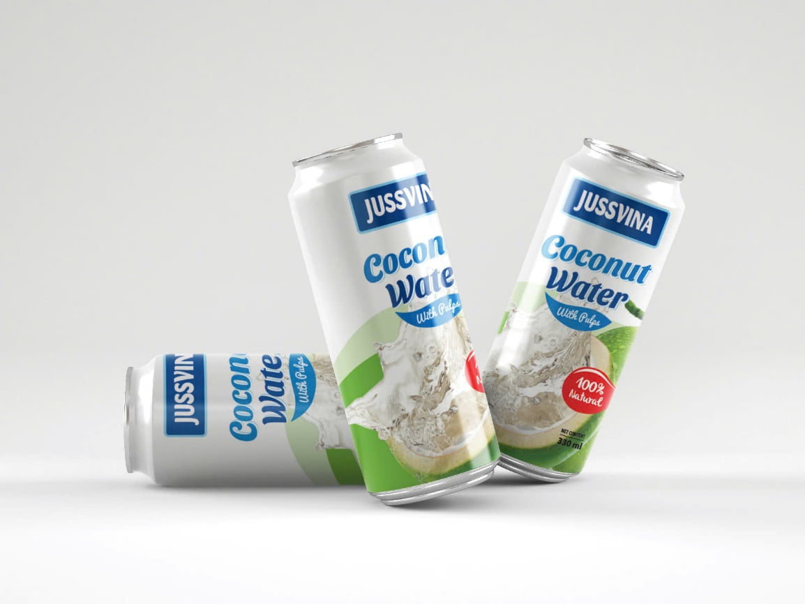 500ml Jussvina pure coconut water with pulp 100% natural